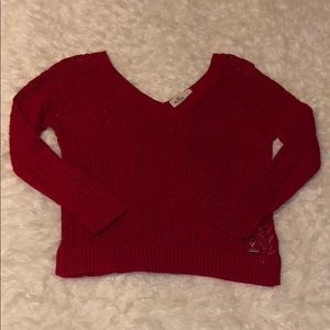 Hollister Double V Cropped Sweater SZ S